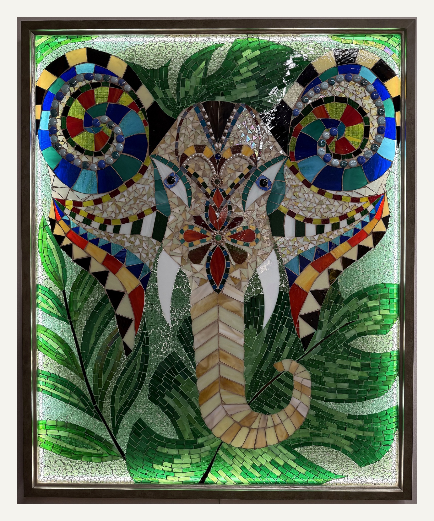 Elephant Spirit, glass mosaic by Erika
