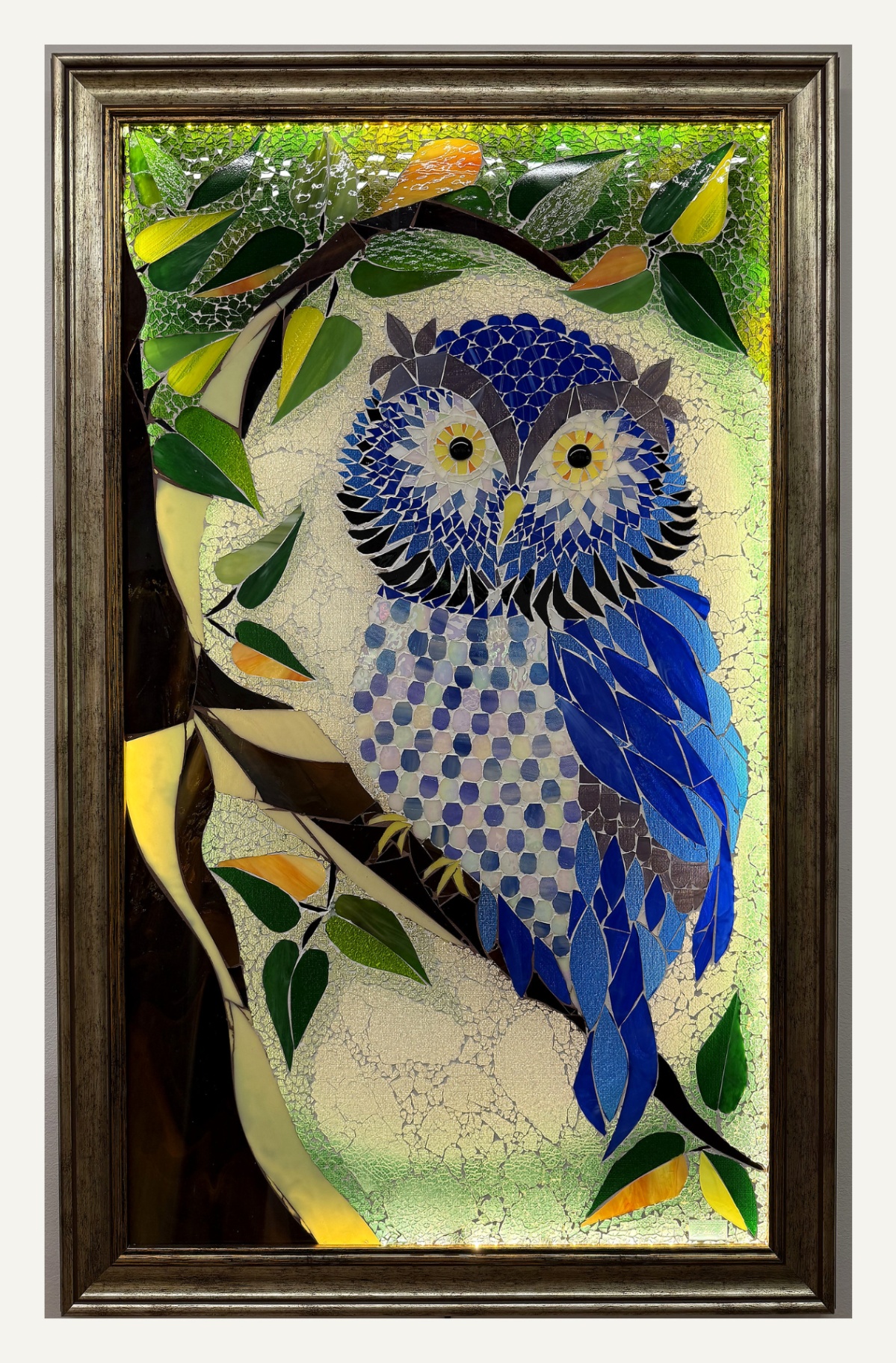 Wisdom, glass mosaic by Erika
